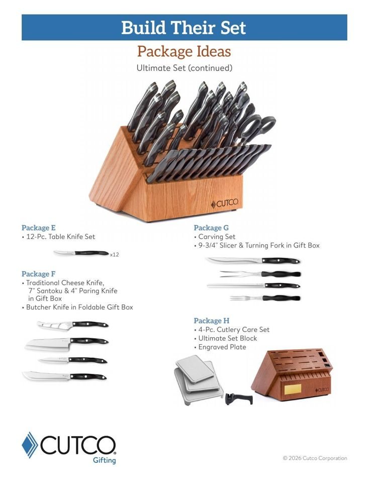 Ultimate Set build plan continued, packages E through H